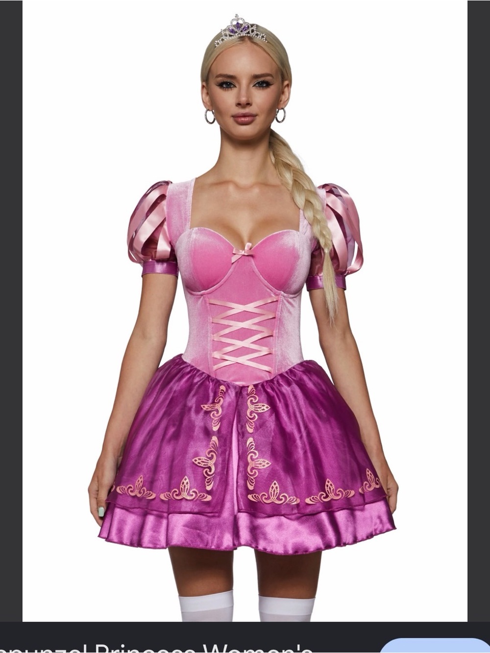 Trickz N Treatz Pink & Purple Rapunzel Mini Dress Size Large NWT - Picture 8 of 9